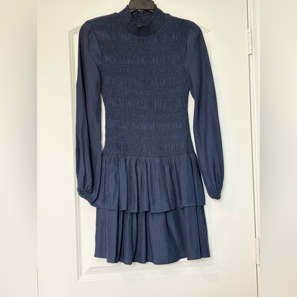 Maje Flounced Smocked Dress - Picture 1 of 9